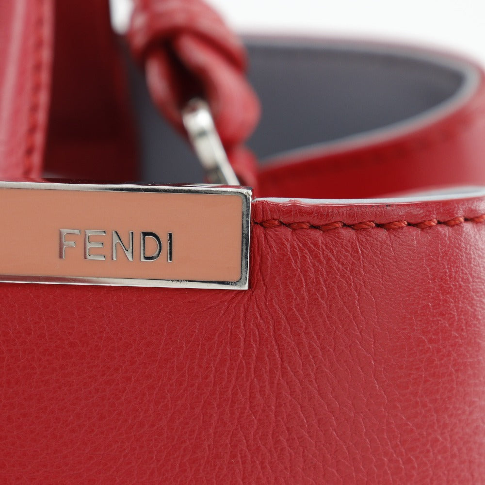 Fendi Handbag 8 Bh253 Calfskin Red 2 Way Shoulder Petite To Jules Women Used Authentic