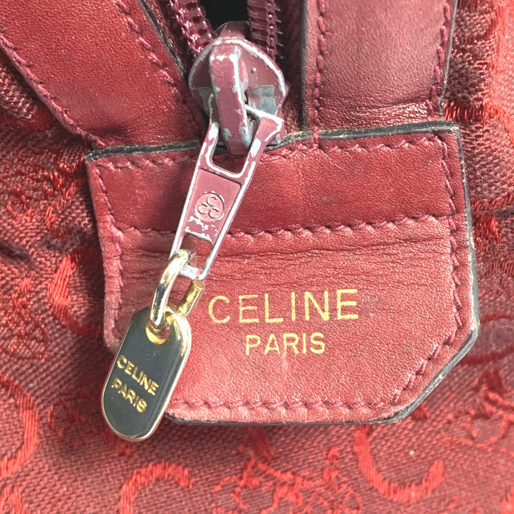 Celine Boston Duffel Bag Canvas / Leather Red C Macadam Carriage Vintage