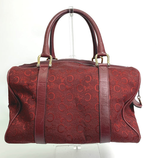 Celine Boston Duffel Bag Canvas / Leather Red C Macadam Carriage Vintage