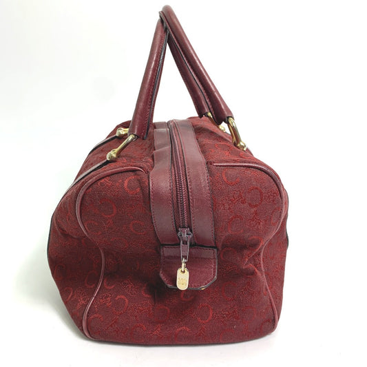 Celine Boston Duffel Bag Canvas / Leather Red C Macadam Carriage Vintage