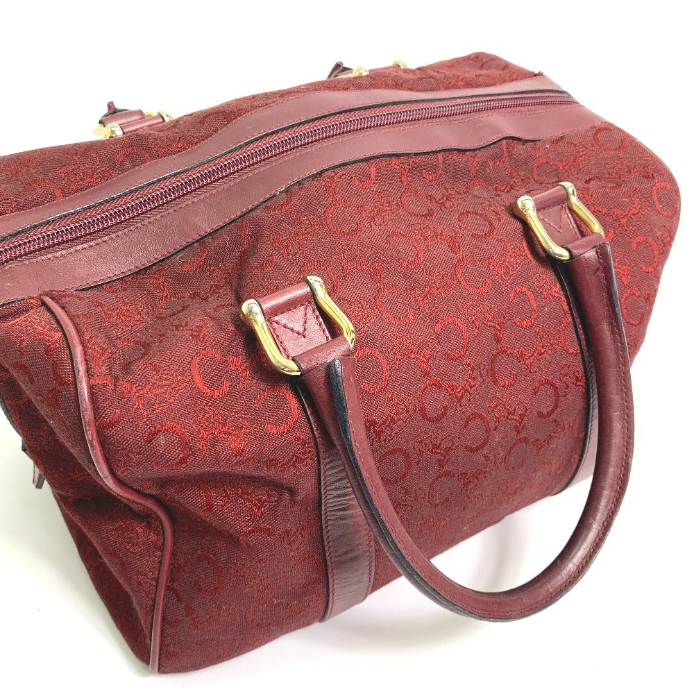 Celine Boston Duffel Bag Canvas / Leather Red C Macadam Carriage Vintage