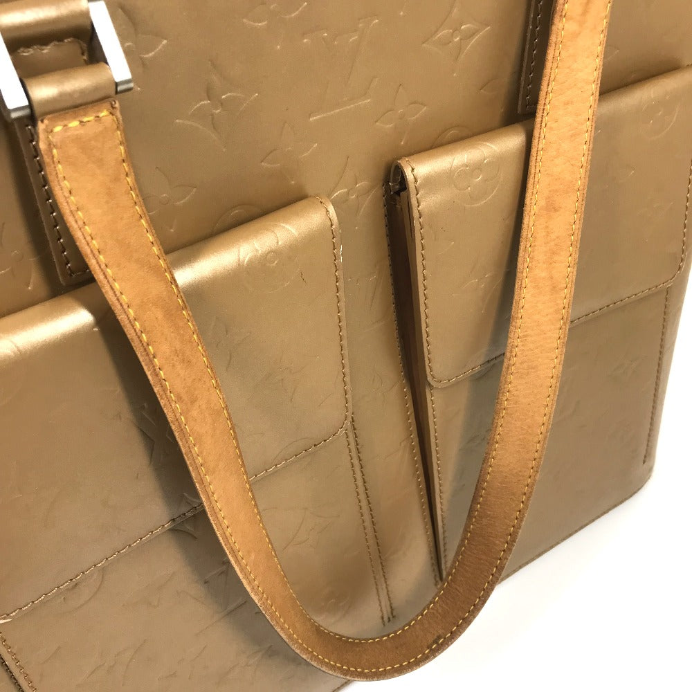 Louis Vuitton Tote Bag M55107 Monogram Mat Leather Beige Monogram Mat Willwood Women Used Authentic