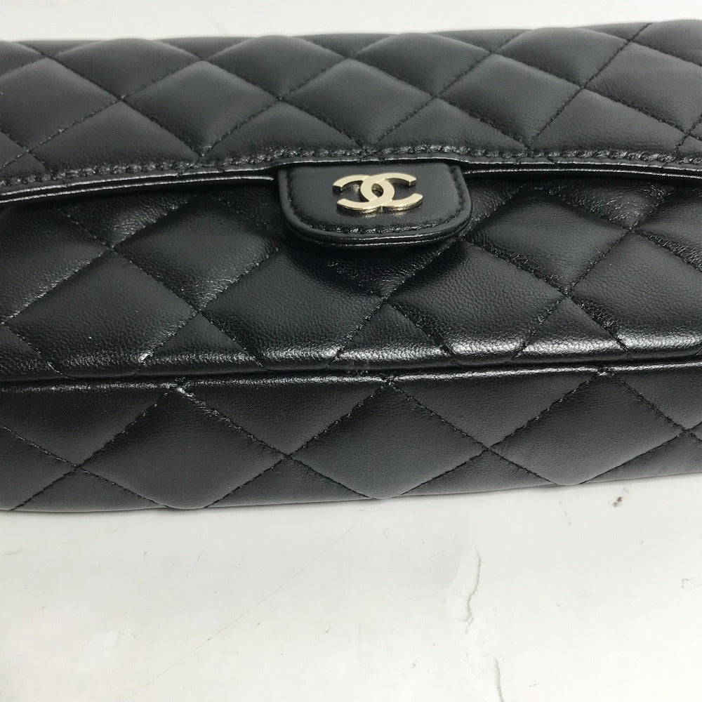 Chanel Shoulder Bag Ap2096 Lambskin Black Coco Mark Phone Case Wallet Cc Matrasse Chain Wallet Women Used Authentic