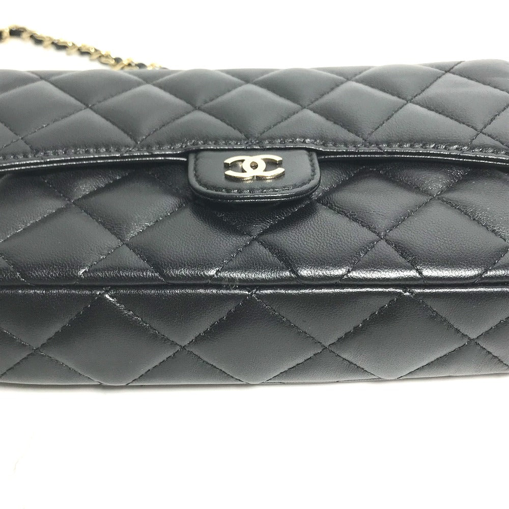 Chanel Shoulder Bag Ap2096 Lambskin Black Coco Mark Phone Case Wallet Cc Matrasse Chain Wallet Women Used Authentic