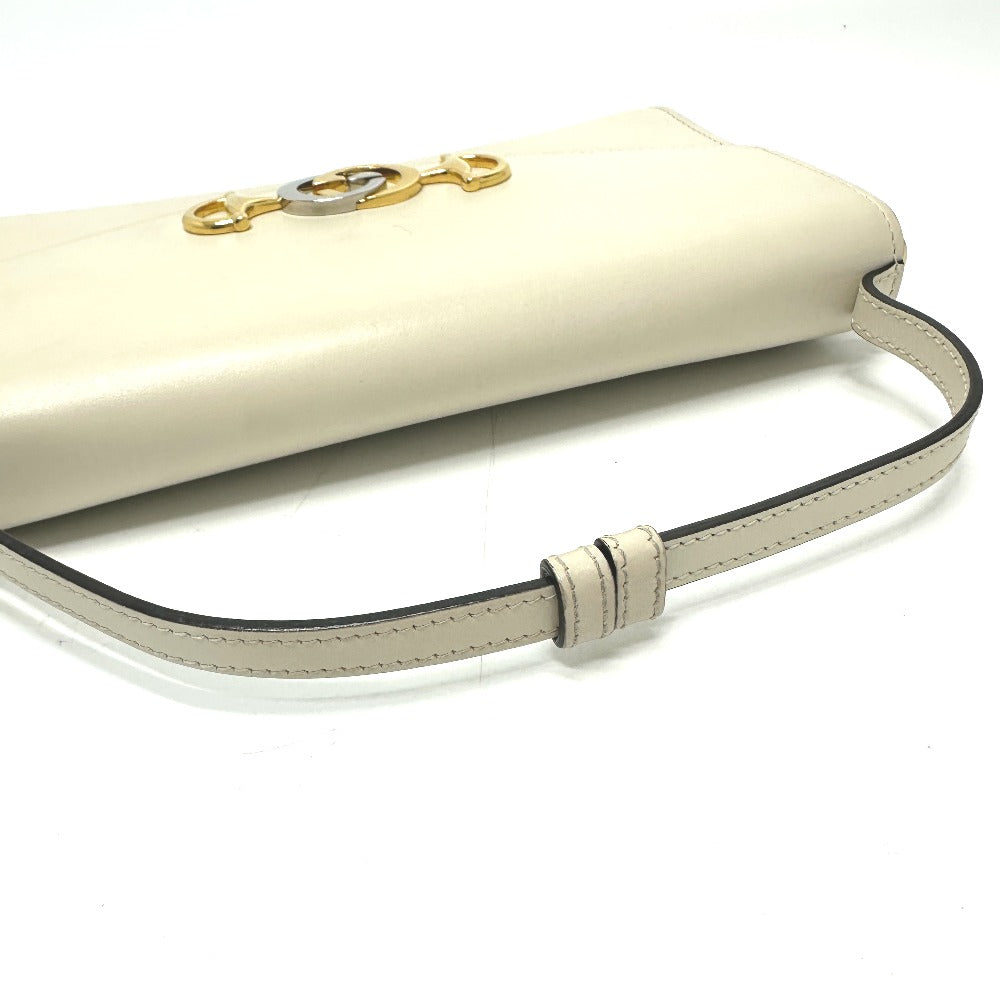 Gucci Shoulder Bag 572375 Leather Off White Zumi Bag Women Used Authentic