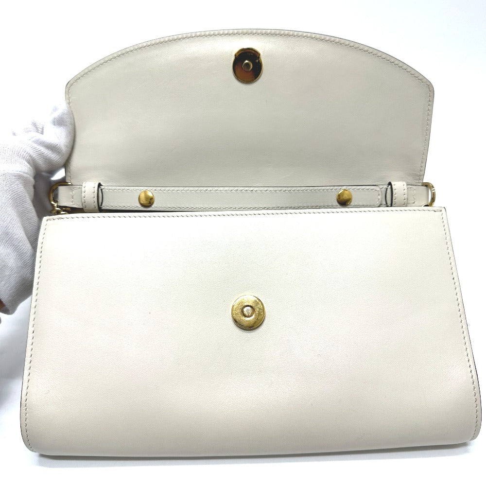 Gucci Shoulder Bag 572375 Leather Off White Zumi Bag Women Used Authentic