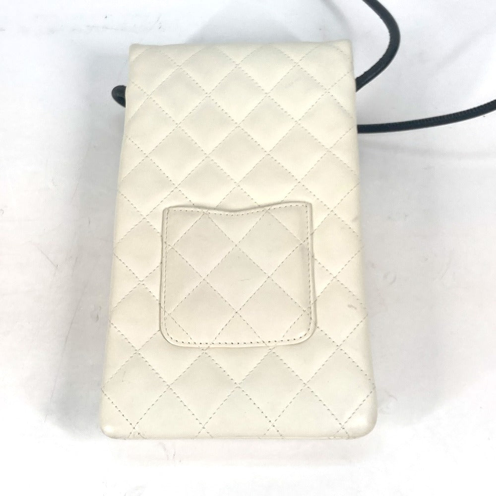 Chanel Shoulder Bag Leather White Cambon Line Cc Coco Mark Women Used Authentic