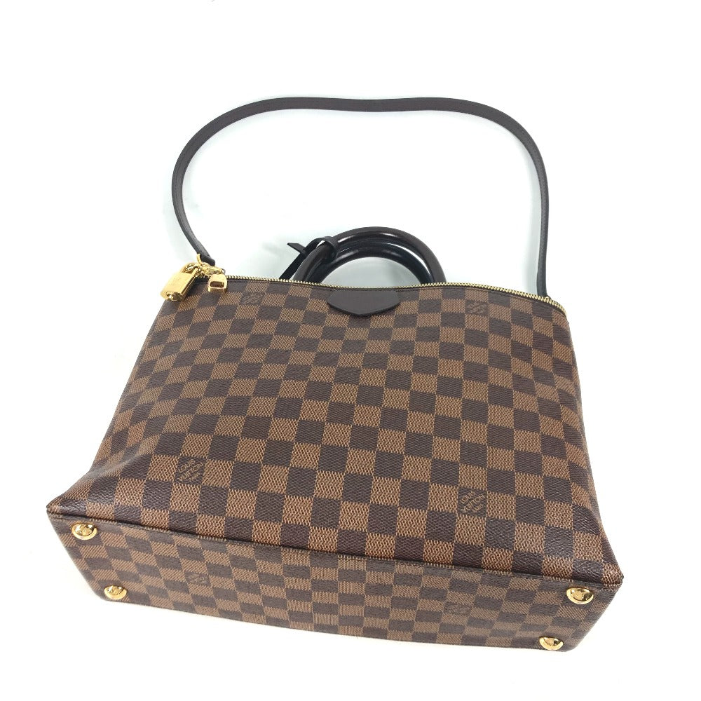 Louis Vuitton Handbag N41582 Damier Canvas Brown Damier Brompton Women Used Authentic