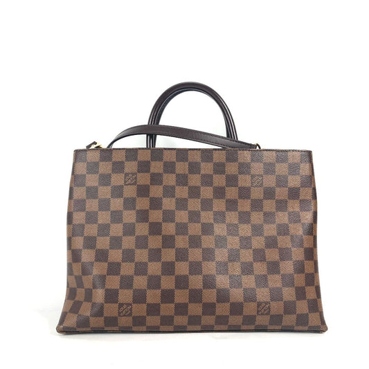 Louis Vuitton Handbag N41582 Damier Canvas Brown Damier Brompton Women Used Authentic