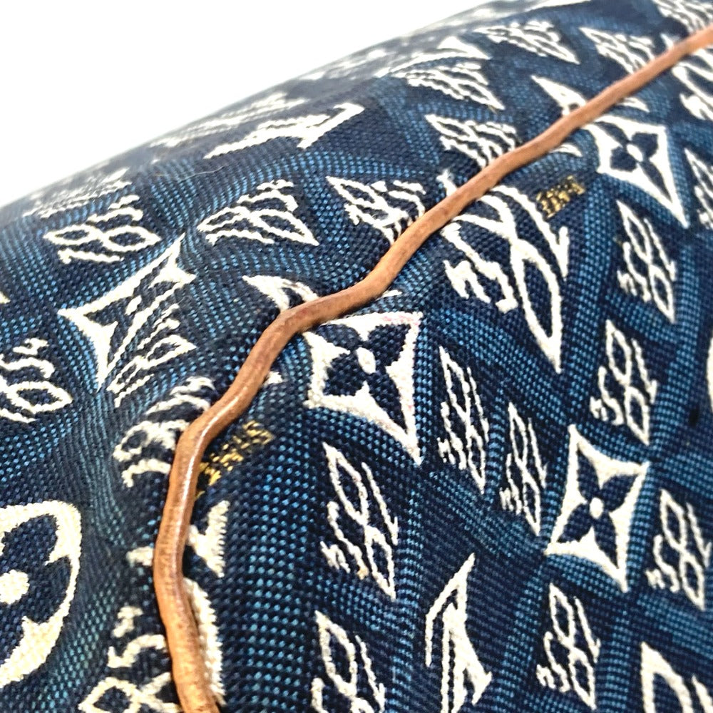 Louis Vuitton Tote Bag M57484 Jacquard Navy Monogram Jacquard Pouch Included Neverfull Mm Women Used Authentic