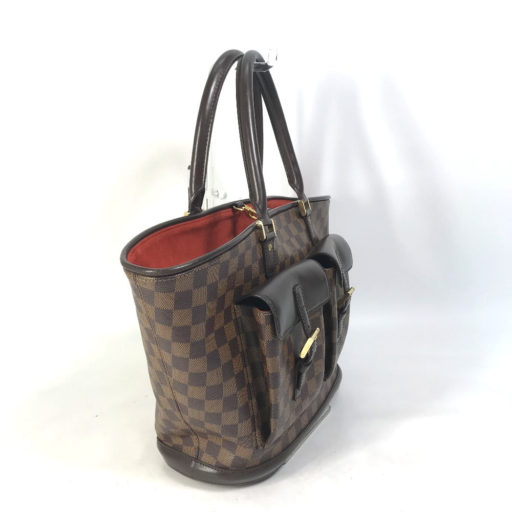 Louis Vuitton Tote Bag N51120 Damier Canvas Brown Damier Manosque Gm Women Used Authentic