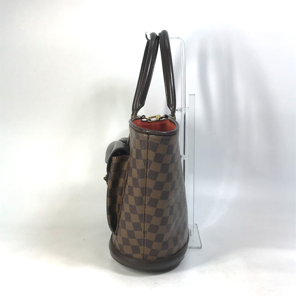 Louis Vuitton Tote Bag N51120 Damier Canvas Brown Damier Manosque Gm Women Used Authentic