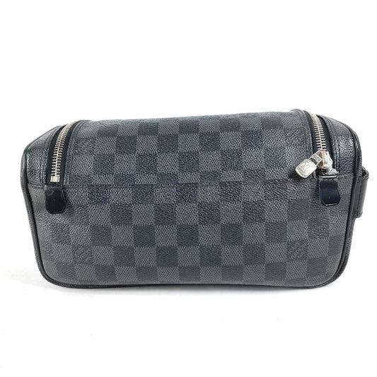 Louis Vuitton Pouch N47625 Damier Grafitto Canvas Black Damier Grafitte C Cracking Pouch Mens Used Authentic