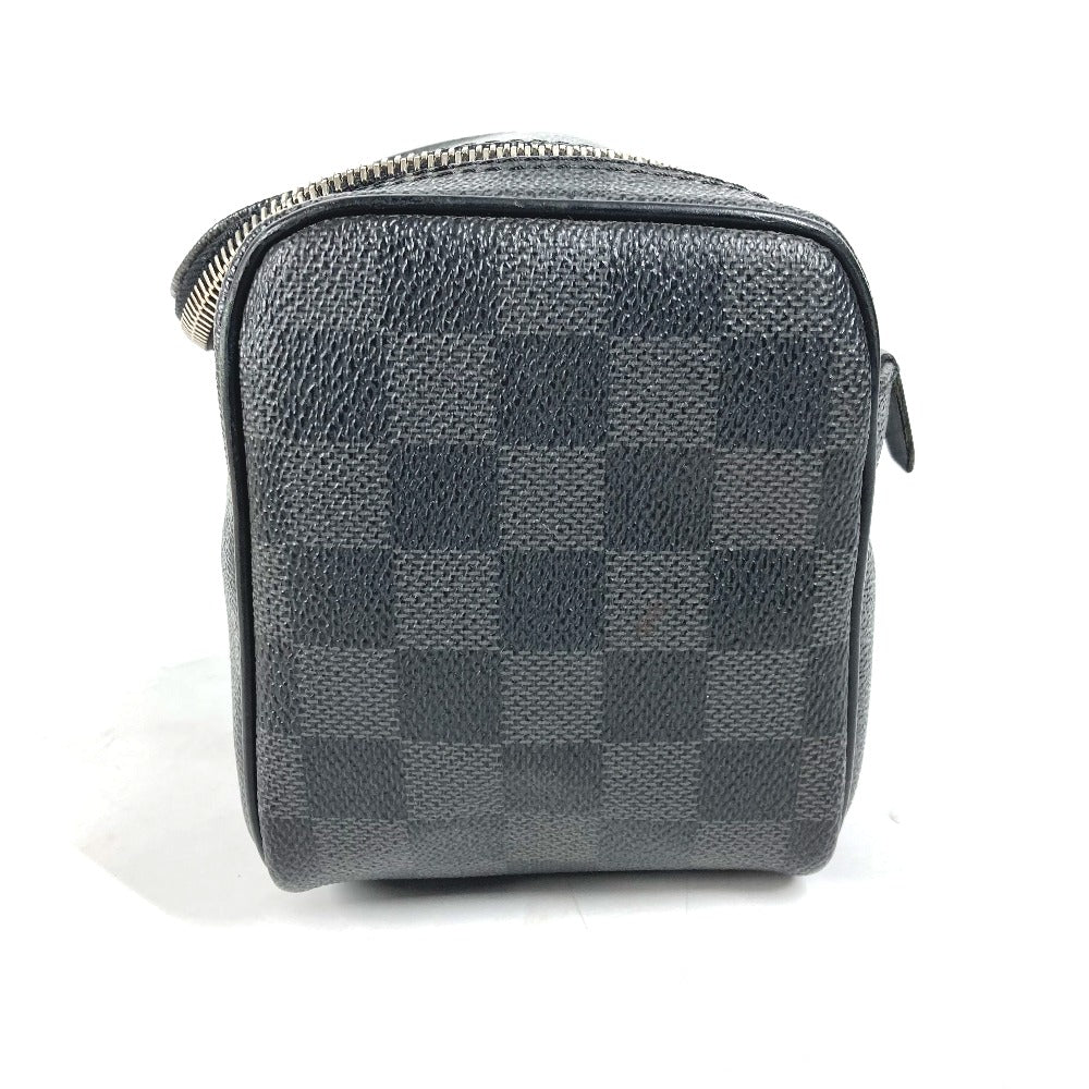 Louis Vuitton Pouch N47625 Damier Grafitto Canvas Black Damier Grafitte C Cracking Pouch Mens Used Authentic