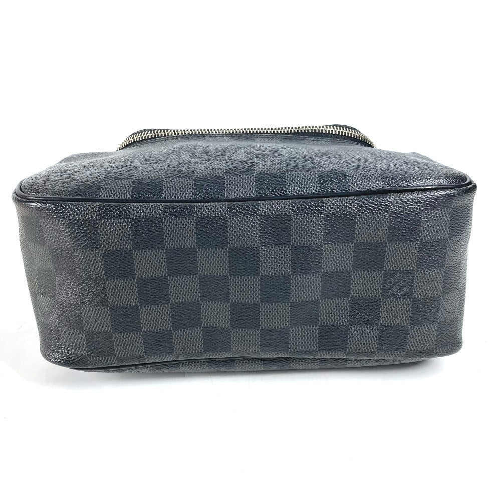 Louis Vuitton Pouch N47625 Damier Grafitto Canvas Black Damier Grafitte C Cracking Pouch Mens Used Authentic