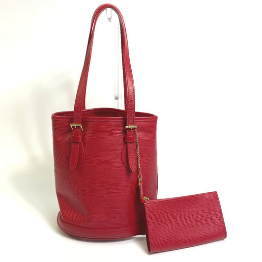 Louis Vuitton Shoulder Bag M5899 E Epi Leather Red Epi Petit Bucket Pm Women Used Authentic