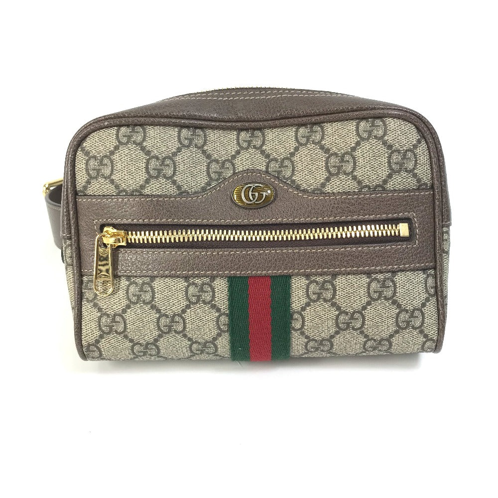 Gucci Waist Bag 517076 Gg Supreme Canvas Beige Sherry Line Ophidia Ophidia Women Used Authentic