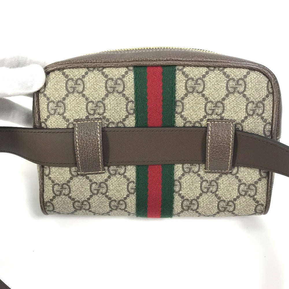 Gucci Waist Bag 517076 Gg Supreme Canvas Beige Sherry Line Ophidia Ophidia Women Used Authentic