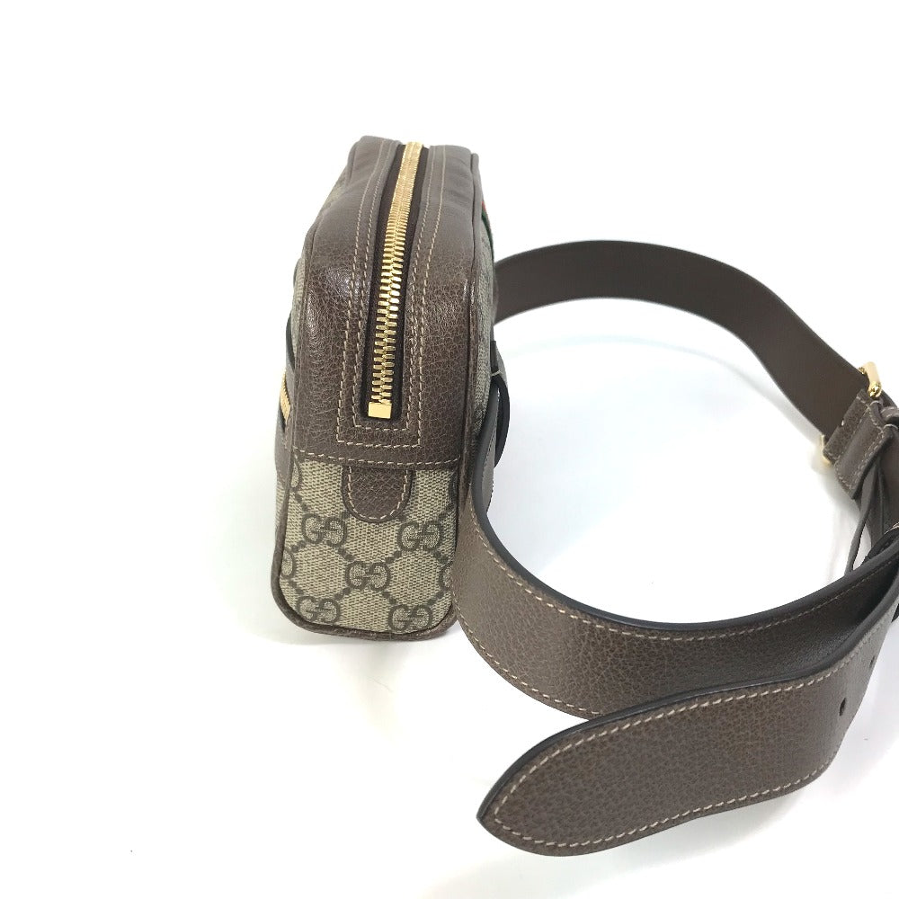 Gucci Waist Bag 517076 Gg Supreme Canvas Beige Sherry Line Ophidia Ophidia Women Used Authentic