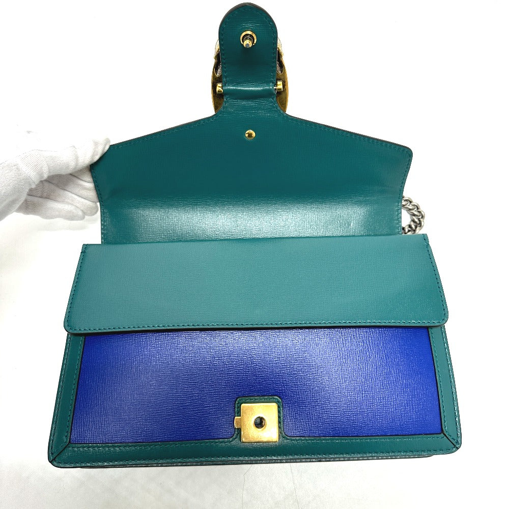 Gucci Shoulder Bag 400249 Leather Blue By Color Duonisos Women Used Authentic