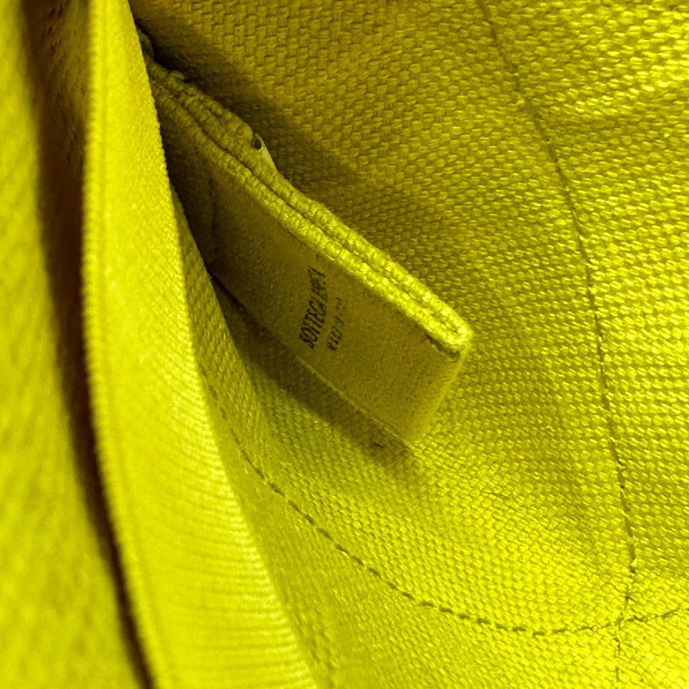 Bottegaveneta Clutch Bag Leather Yellow Intrecciato Mens Used Authentic