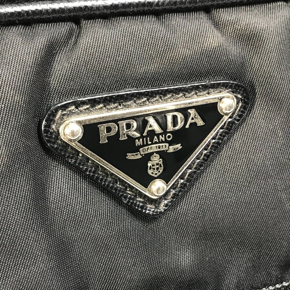 Prada Business Bag Nylon Black Bag Triangle Logo Plate Mens Used Authentic