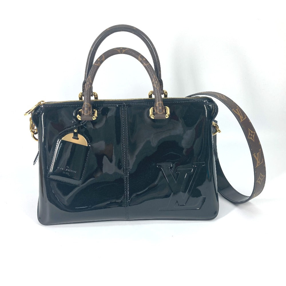 Louis Vuitton Tote Bag M54626 Patent Leather, Monogram Canvas Black Vernis Tote Miroir Women Used Authentic