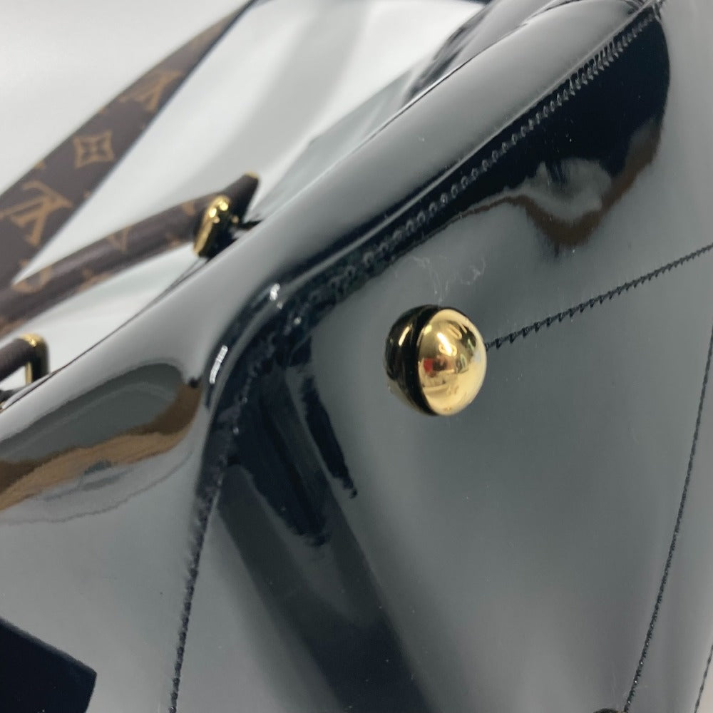 Louis Vuitton Tote Bag M54626 Patent Leather, Monogram Canvas Black Vernis Tote Miroir Women Used Authentic