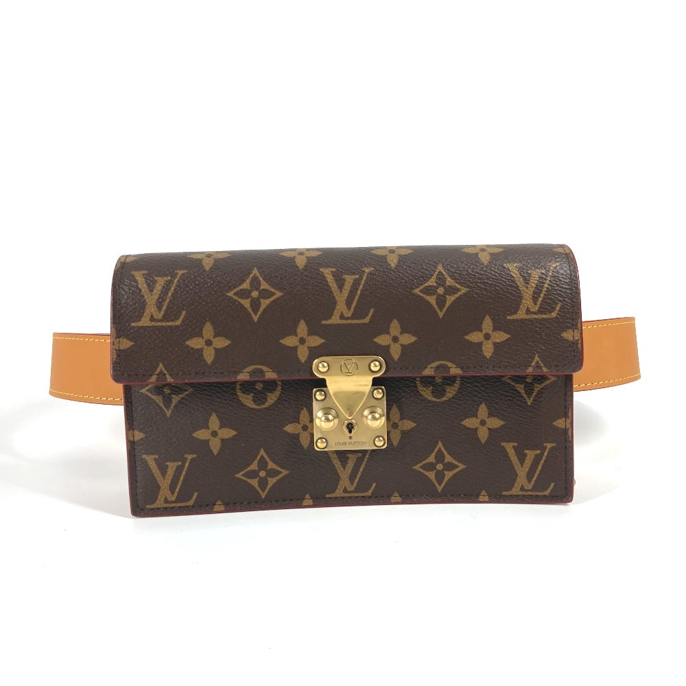 Louis Vuitton Waist Bag M44667 Monogram Canvas Brown Monogram S Lock Belt Pouch Pm Women Used Authentic