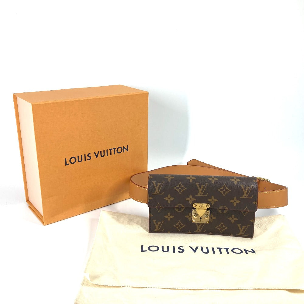 Louis Vuitton Waist Bag M44667 Monogram Canvas Brown Monogram S Lock Belt Pouch Pm Women Used Authentic