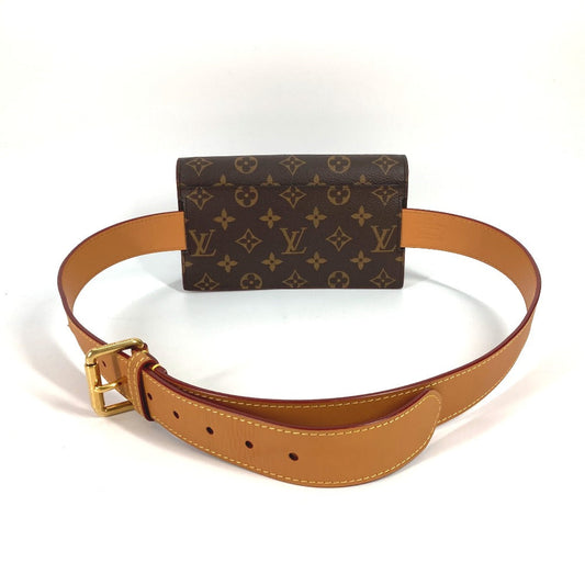 Louis Vuitton Waist Bag M44667 Monogram Canvas Brown Monogram S Lock Belt Pouch Pm Women Used Authentic