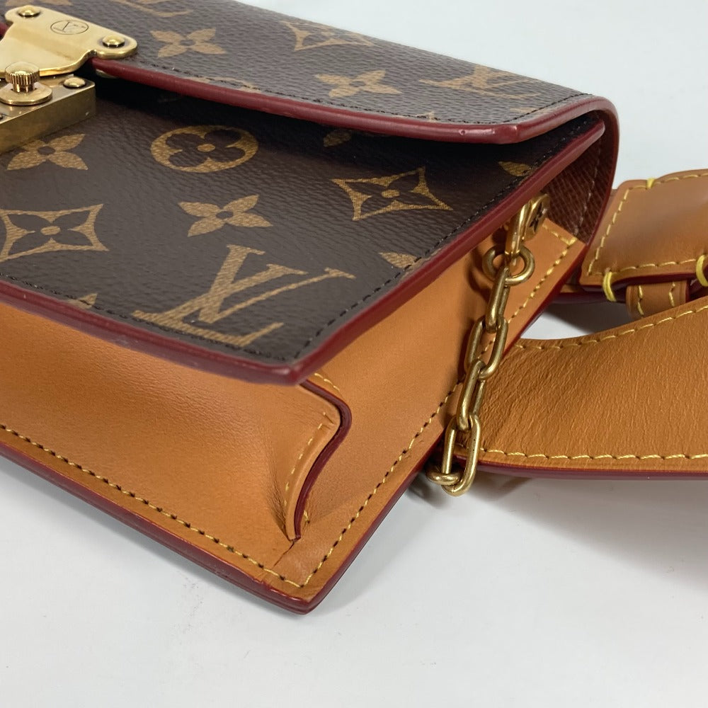 Louis Vuitton Waist Bag M44667 Monogram Canvas Brown Monogram S Lock Belt Pouch Pm Women Used Authentic