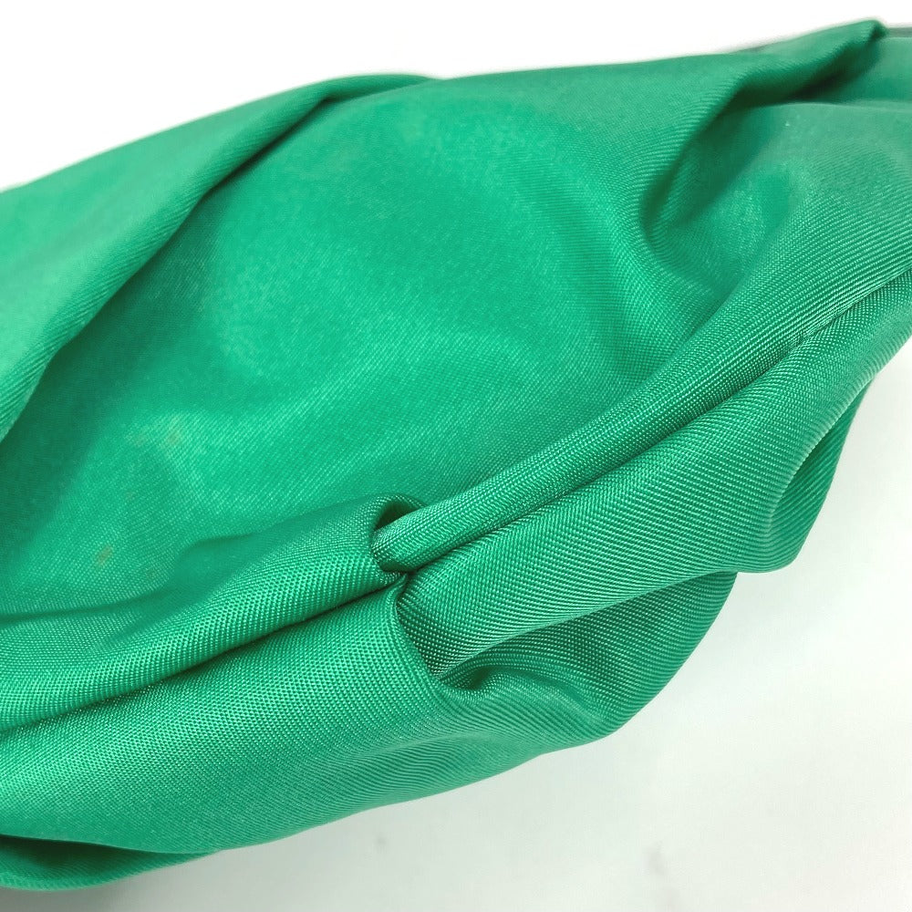 Prada Clutch Bag Nylon Green Cosmetics Pouch Logo Women Secondhand Authentic