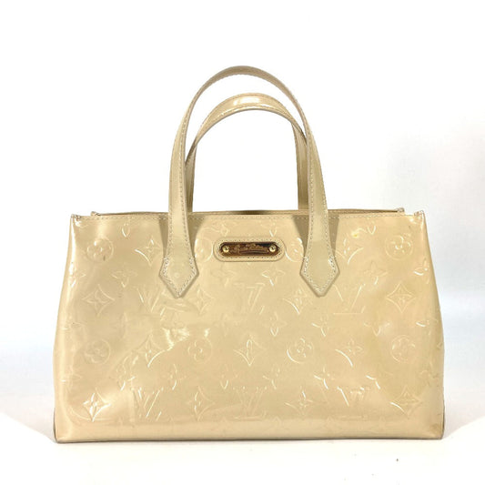 Louis Vuitton Tote Bag M91452 Monogram Vernis Beige Monogram Vernis Wilsher Pm Women Used Authentic