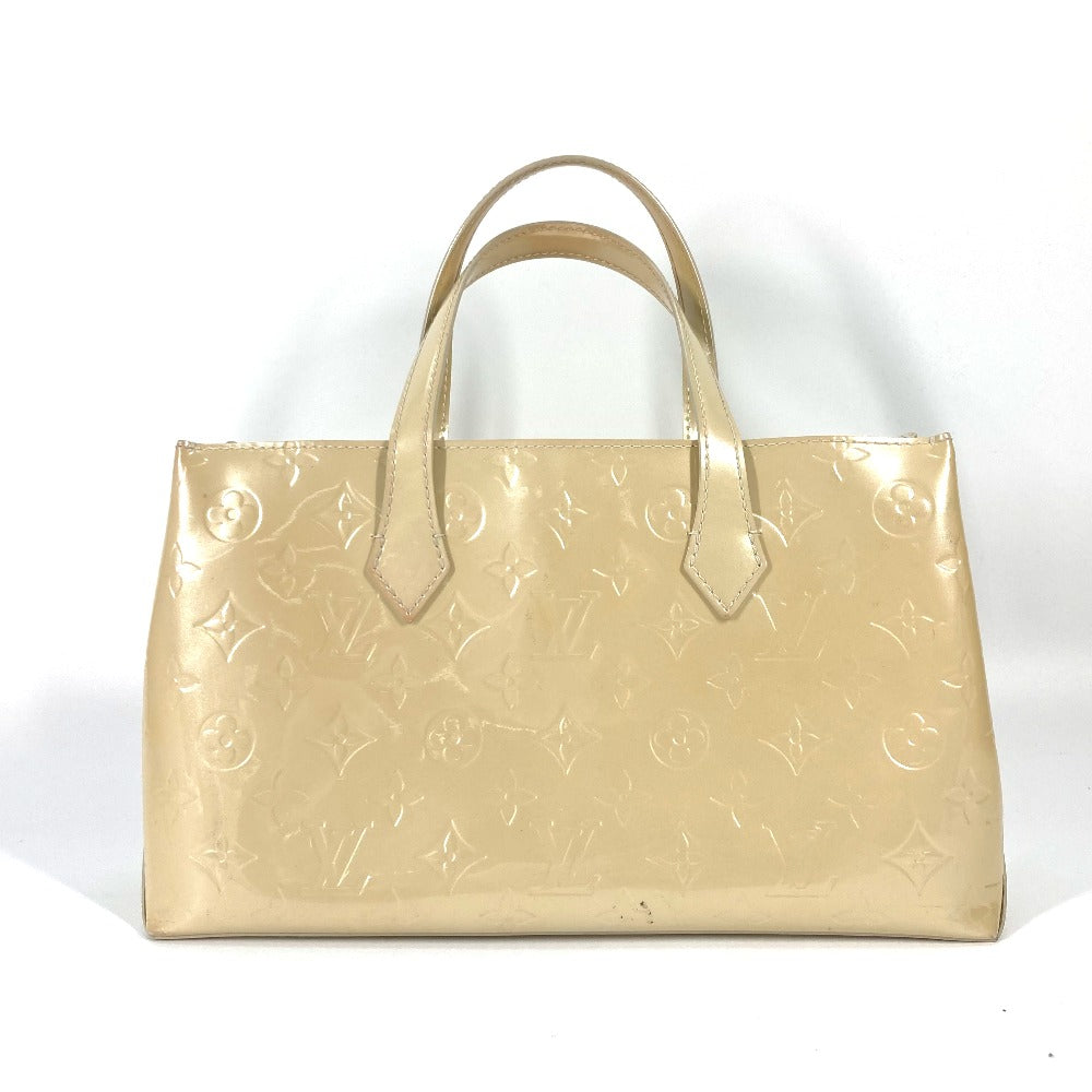 Louis Vuitton Tote Bag M91452 Monogram Vernis Beige Monogram Vernis Wilsher Pm Women Used Authentic