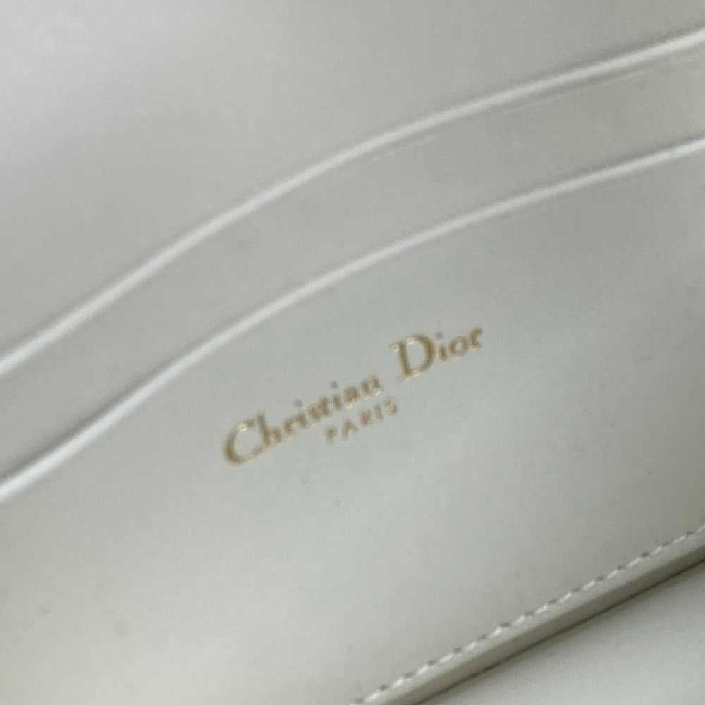 Dior Shoulder Bag S0977 Onmj Lambskin White Crossbody Chain Bag Lady Dior Phone Pouch Women Used Authentic