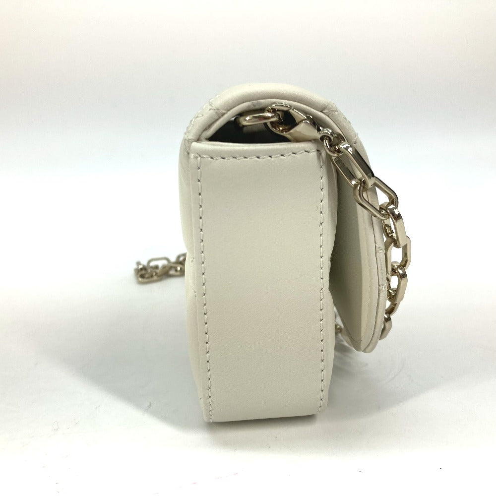 Dior Shoulder Bag S0977 Onmj Lambskin White Crossbody Chain Bag Lady Dior Phone Pouch Women Used Authentic