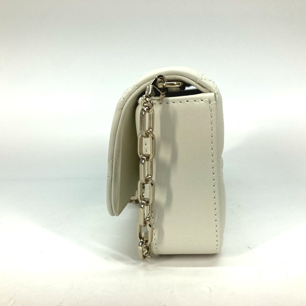 Dior Shoulder Bag S0977 Onmj Lambskin White Crossbody Chain Bag Lady Dior Phone Pouch Women Used Authentic