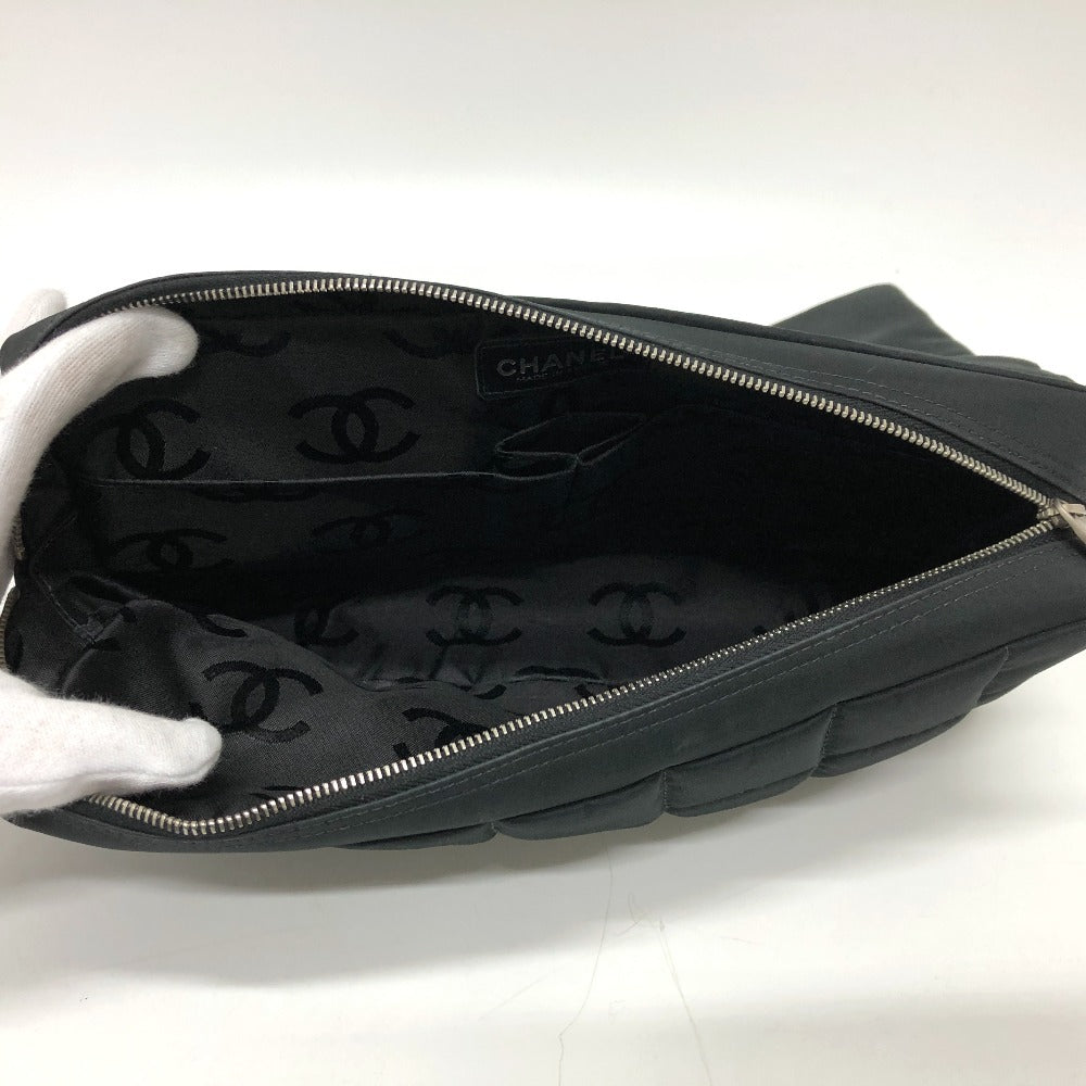 Chanel Shoulder Bag Nylon Black Coco Mark Chocolate Bar Women Used Authentic