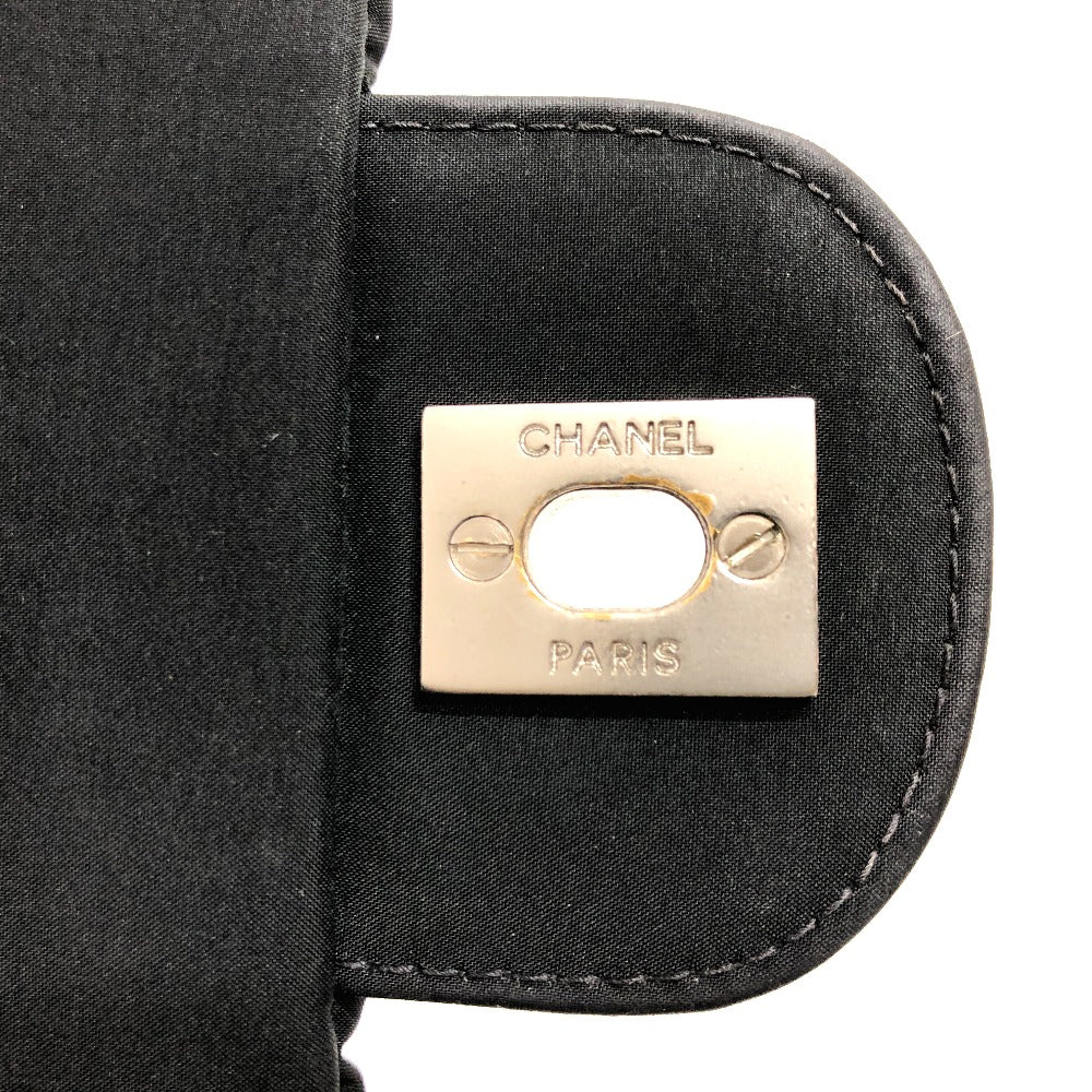 Chanel Shoulder Bag Nylon Black Coco Mark Chocolate Bar Women Used Authentic