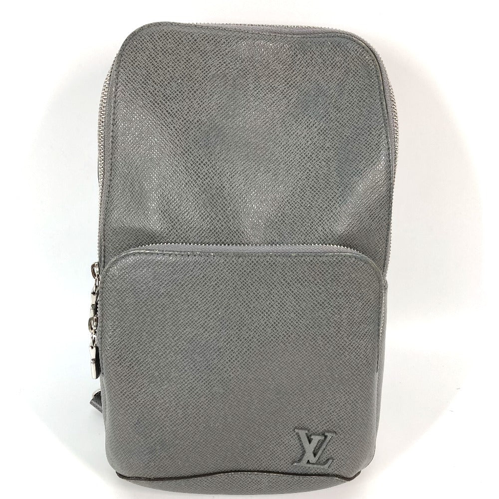 Louis Vuitton Sling Bag M30951 Taiga Leather Gray Taiga Avenue Sling Bag Mens Used Authentic