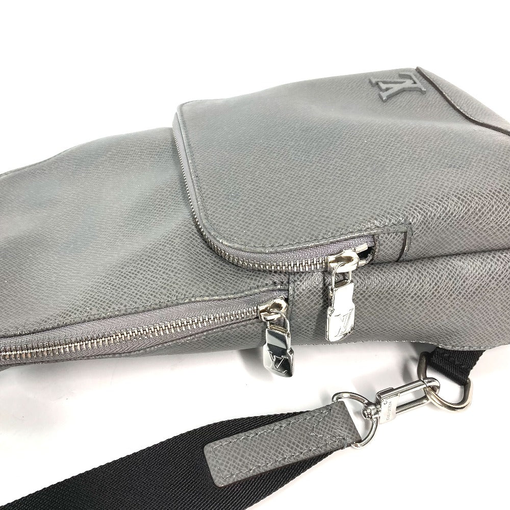 Louis Vuitton Sling Bag M30951 Taiga Leather Gray Taiga Avenue Sling Bag Mens Used Authentic