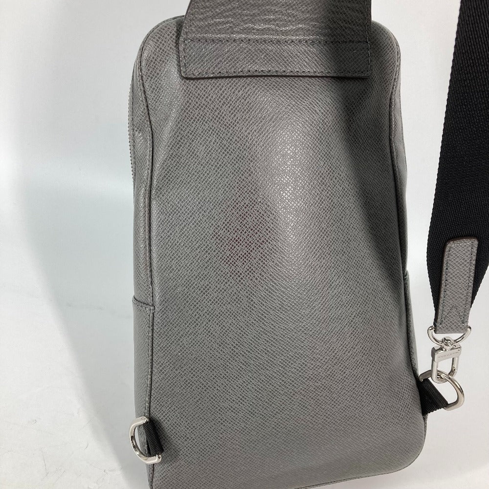 Louis Vuitton Sling Bag M30951 Taiga Leather Gray Taiga Avenue Sling Bag Mens Used Authentic