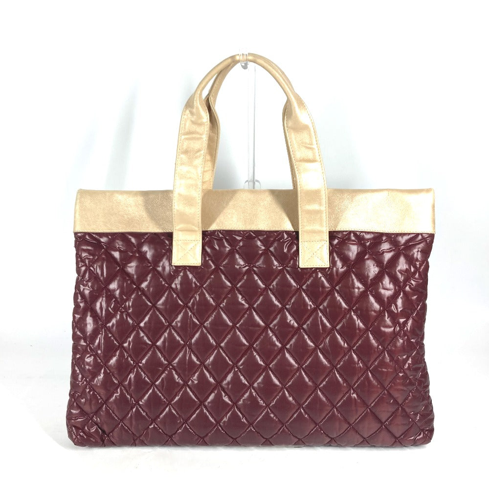 Chanel Shoulder Bag Nylon, Leather Wine Red By Color Cc Coco Mark Cococoon Quilting Women Used Authentic