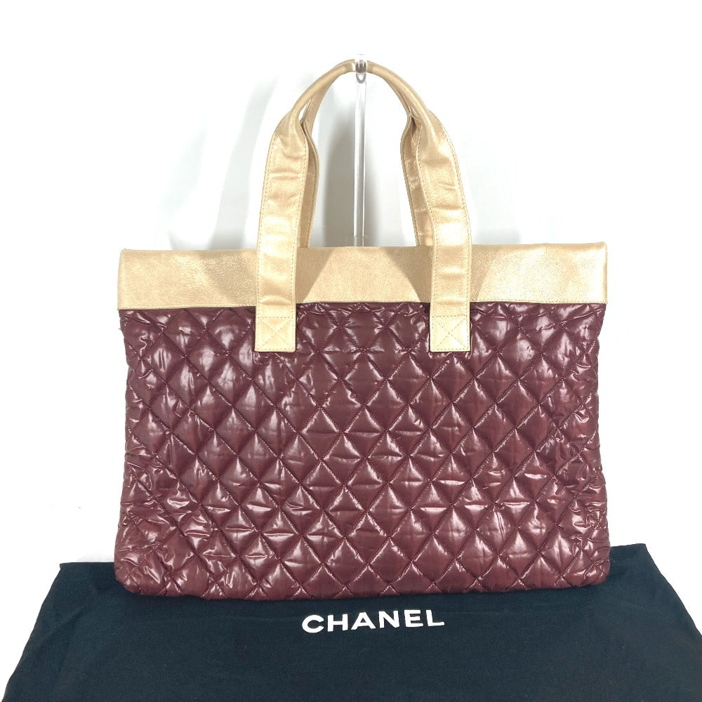 Chanel Shoulder Bag Nylon, Leather Wine Red By Color Cc Coco Mark Cococoon Quilting Women Used Authentic