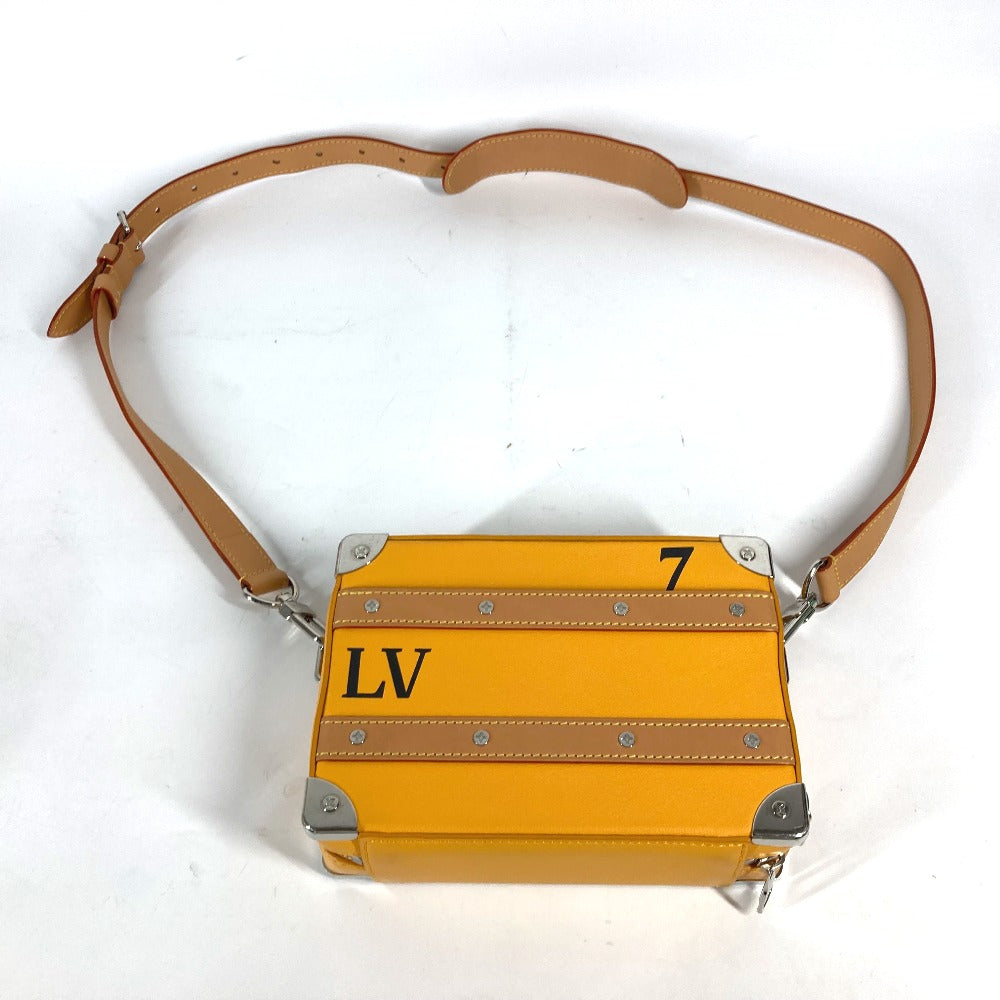 Louis Vuitton Shoulder Bag M59669 Calf Leather Orange Virgil Abloh Steering Wheel Soft Trunk Mens Used Authentic