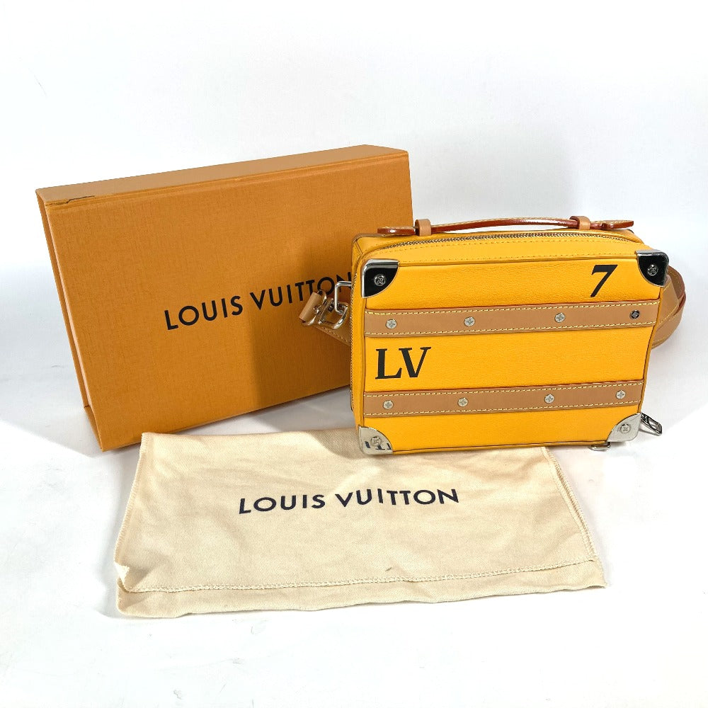 Louis Vuitton Shoulder Bag M59669 Calf Leather Orange Virgil Abloh Steering Wheel Soft Trunk Mens Used Authentic