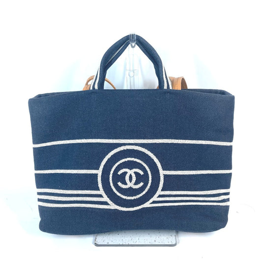 Chanel Shoulder Bag A92240 Denim, Leather Blue Denim Cc Coco Mark Women Used Authentic