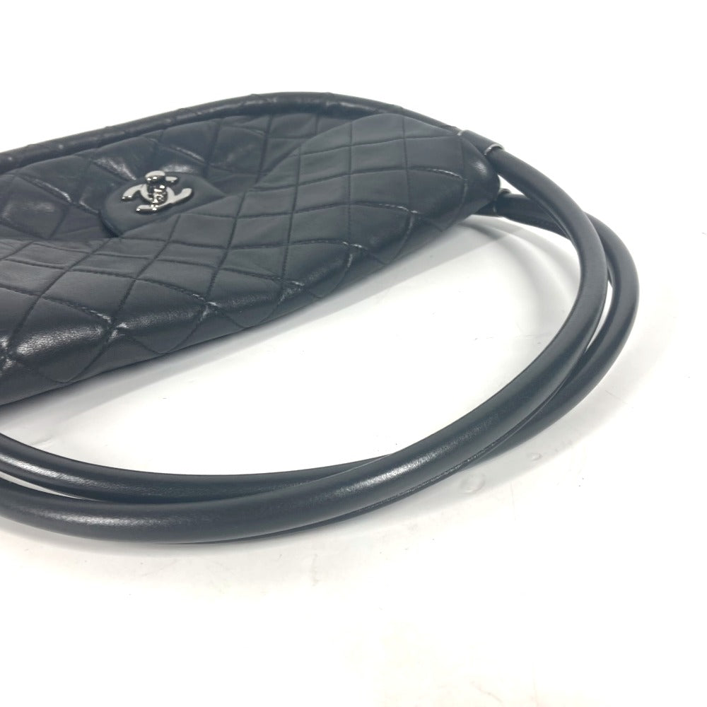 Chanel Handbag Lambskin Black Hula Hoop Women Used Authentic