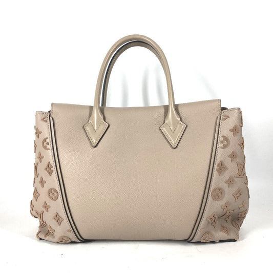 Louis Vuitton Tote Bag M94483 Leather Beige Monogram Velours Tote W Pm Tuftage Women Used Authentic